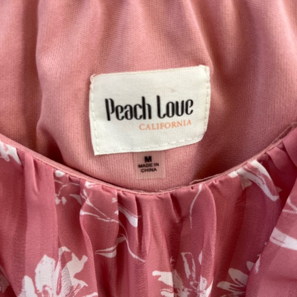 Peach Love California Pink Smocked Blouse with Ruffled Long Sleeves - Picture 3 of 6